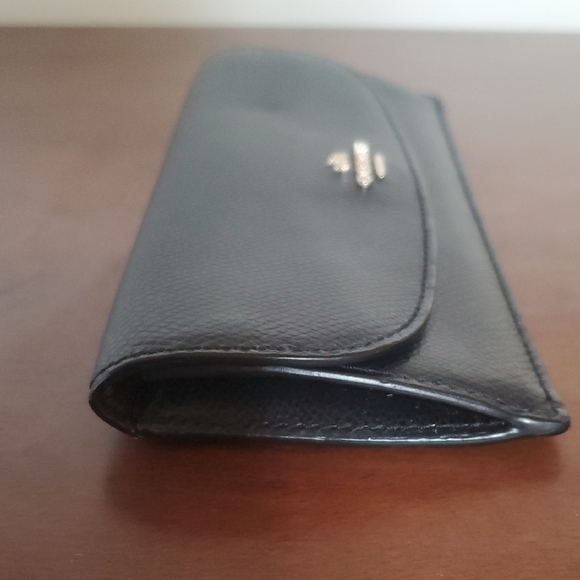 Coach Dark Leather Clutch with Gold Accent - Picture 5 of 8